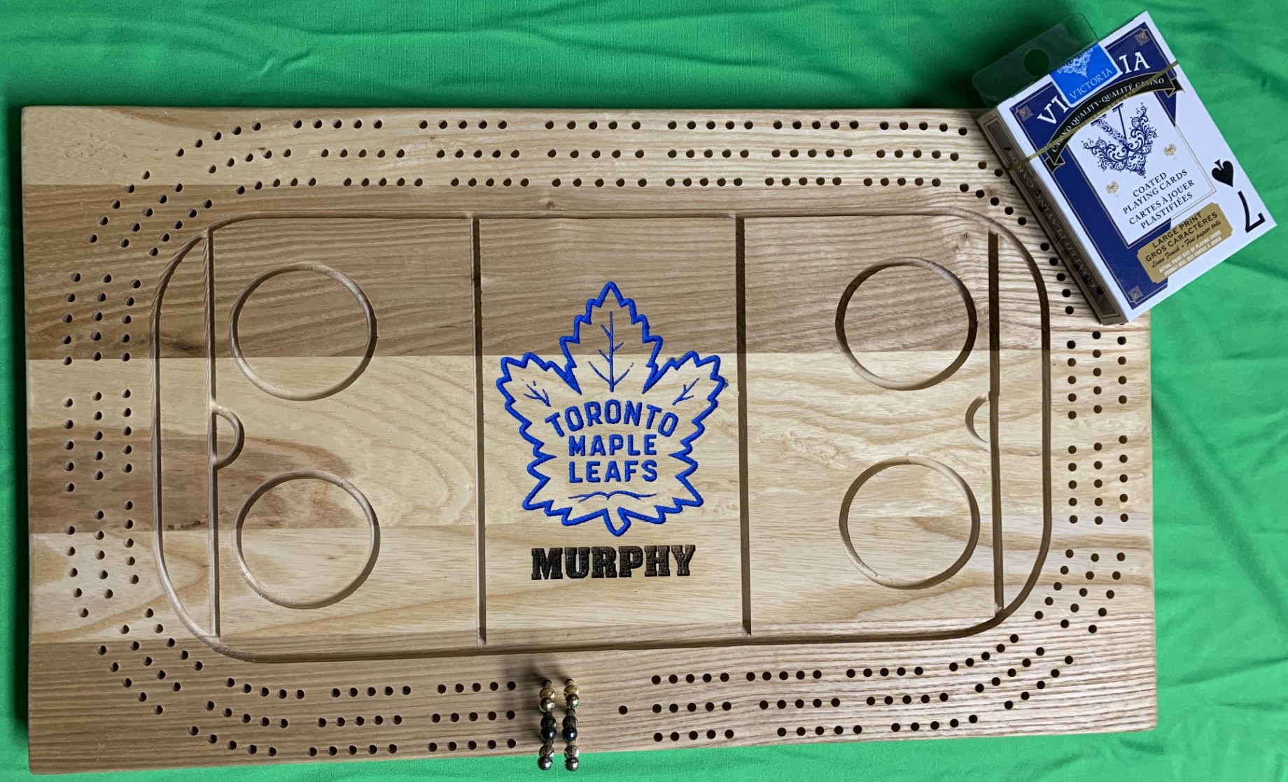 Hockey Rink Crib Board $80.00 Painted, $65.00 plain.  Your choice of logo